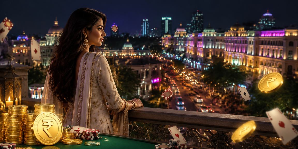 A poker game scene in Connaught Place, Delhi