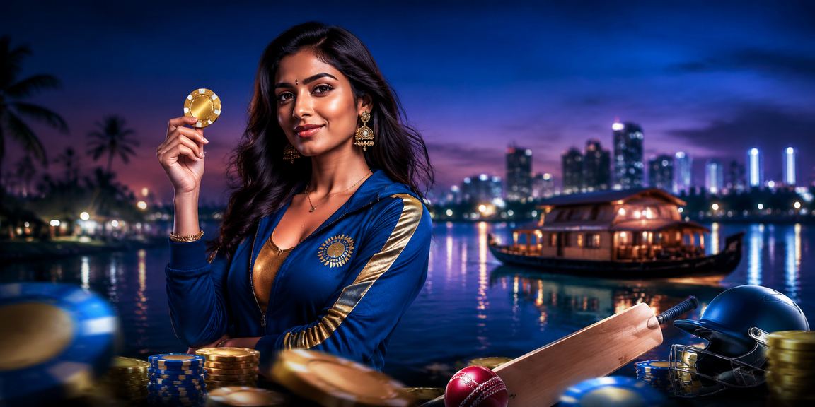 Peaceful Kerala backwaters with betting theme